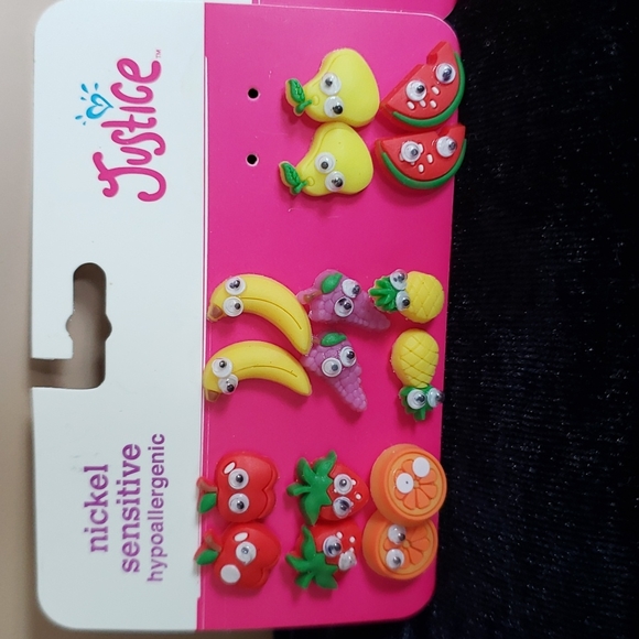 Justice Earrings Food Fruit Tween Brands 2 sets of multiple - Picture 2 of 6